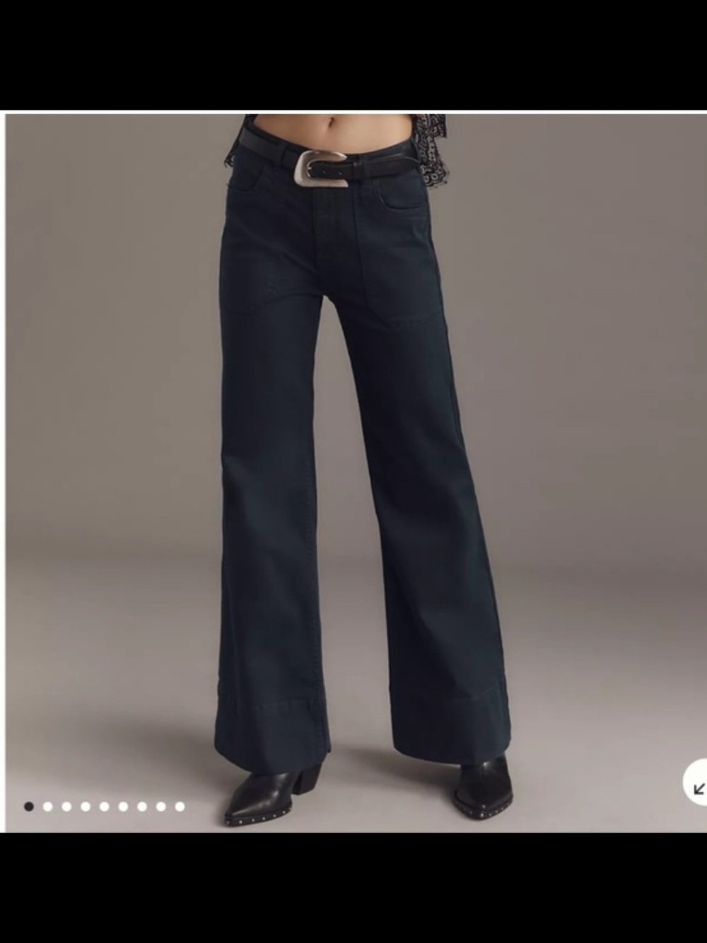 Pilcro Rylan High-Rise Wide Leg Pants in Deep Navy